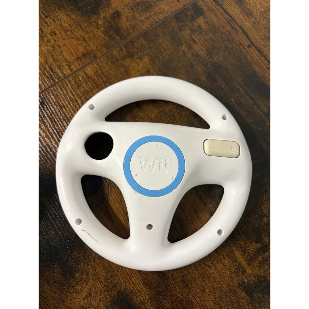 Nintendo Wii‎ White Racing Steering Wheel for Mario Kart (RVL-024) Genuine OEM